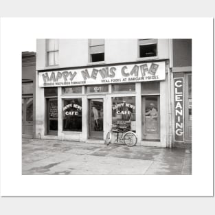 Happy News Cafe, 1938. Vintage Photo Posters and Art